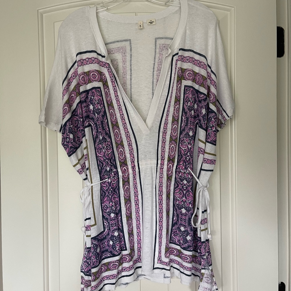 Anthropologie MOTH short sleeve v neck sweater top